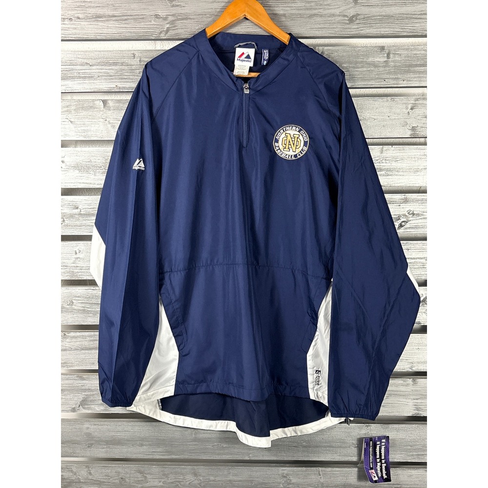 Majestic Northern Ohio Baseball University 1/4 Zip Windshirt Jacket Mens XL NEW